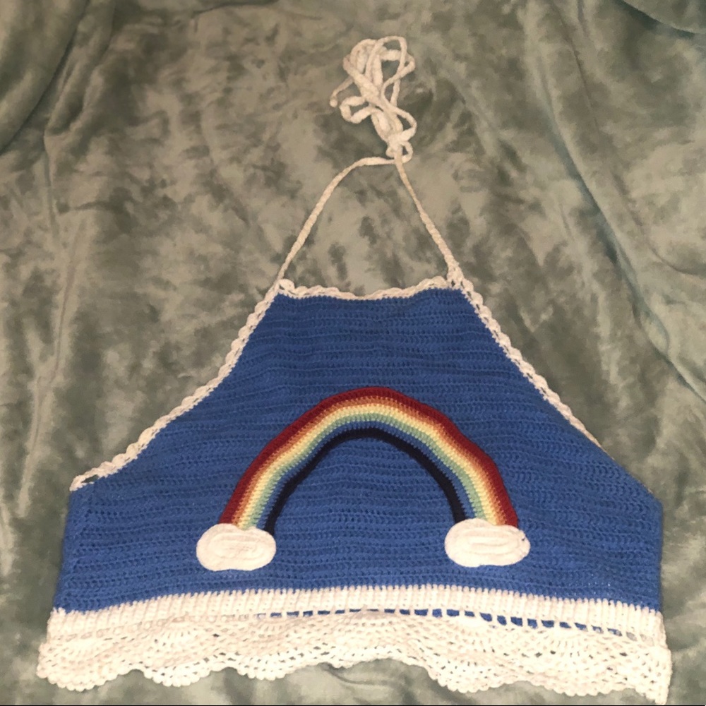 Crochet halter neck crop top